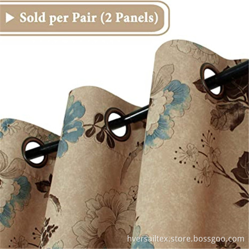 Energy Efficient Room Darkening Bedroom Printing Curtains